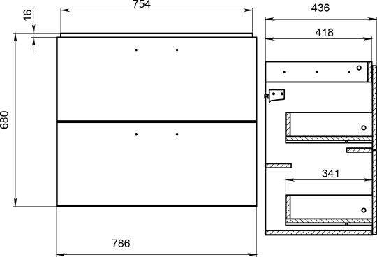 тумба под раковину cersanit melar 80 b-su-mel-cm80 белая