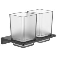 Стакан для зубных щеток Wonzon & Woghand Eclipse WW-9128-GM двойной, настенный, темный графит матовый