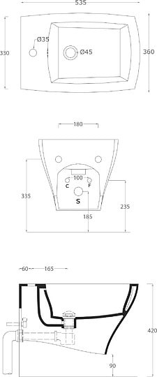 биде подвесное artceram jazz jzb001 05;00