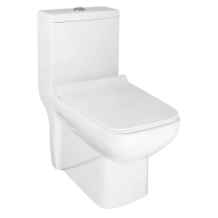 Унитаз моноблок Azario Zeno AZ-1169 напольный, горизонтальный слив, с сиденьем Slim микролифт, 64x36.5x74 см, белый