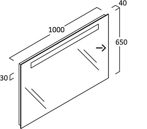 зеркало для ванной berloni bagno stz1000 100x4x65 см