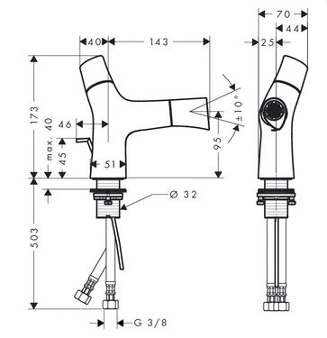 смеситель для биде axor starck organic 
 12210000 хром