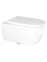 Унитаз Azario Nemi AZ-1293WH подвесной, безободковый, с сиденьем микролифт, слив "Торнадо", 53х36х36 см, белый