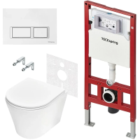 Комплект подвесной унитаз Tece TECEspring K + система инсталляции Tece TECEspring V K955203WCK