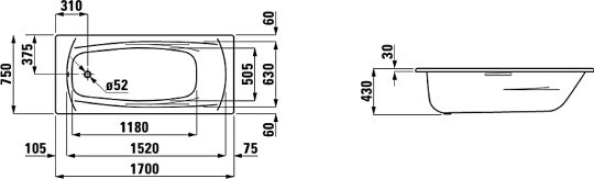 стальная ванна laufen palladium 2.2511.3