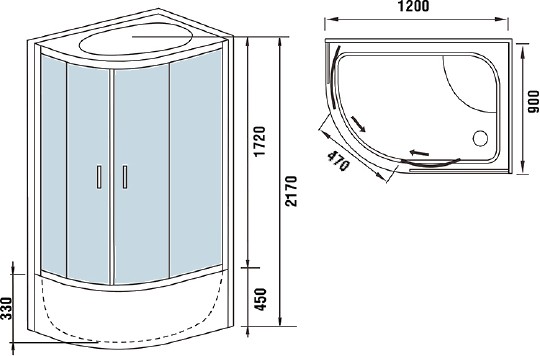 душевая кабина weltwasser ww500 halle 1202 r 120х90 см 10000003313