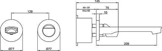 смеситель для раковины e.c.a myra 102105135hex, скрытого монтажа