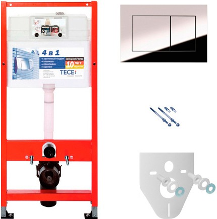 Инсталляция для унитаза TECE Now 9400012 4 в 1 с кнопкой смыва