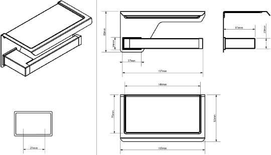 Держатель туалетной бумаги Sonia S-Cube 173938 цвет хром