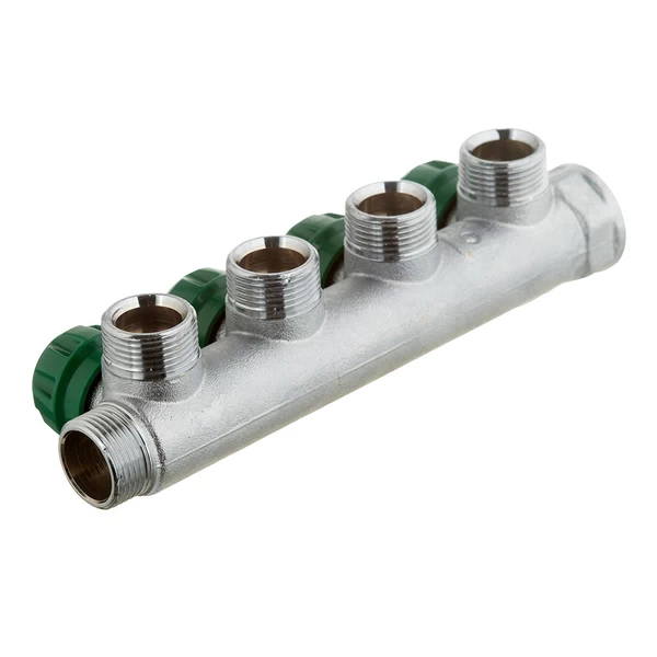 коллектор stout 3/4 вр(г) х 4 выхода 3/4(ек) х 3/4 нр(ш) регулирующий (smb-6850-343404)