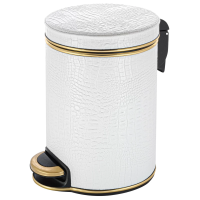 Мусорное ведро 5л, белый золото Geralis Croco V-KWG-B