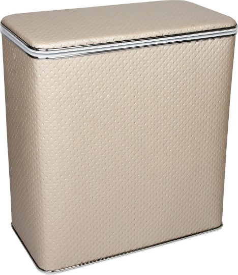 Корзина для белья Geralis PLH-M бежевая цвет хром, малая