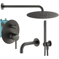 Душевой комплект Plumberia Selection IXO KITXO19GR60 250 мм, со смесителем, графит