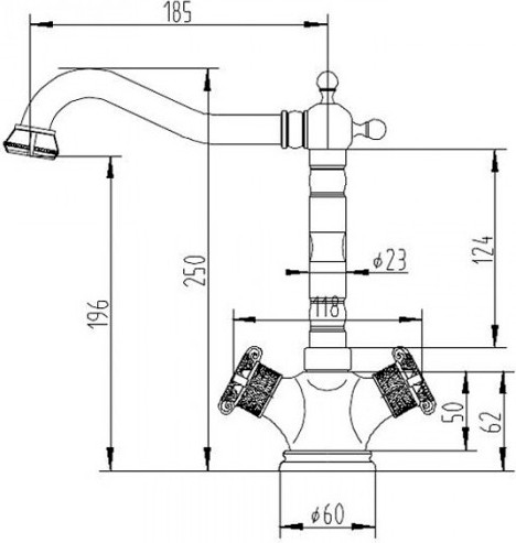 смеситель для кухни zorg antic a 3005k-br