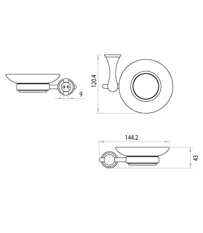 Мыльница Lemark Standard LM2143C Хром