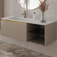 Тумба под раковину Boheme Armadi Art Quatro 6 120 790-M6-120-D-MG подвесная Daphne профиль Золото матовое