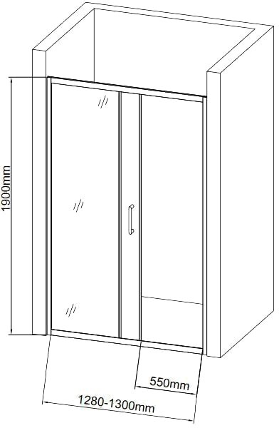 дверь для душевой кабины в нишу aquanet sd-1300a 130 профиль хром стекло прозрачное