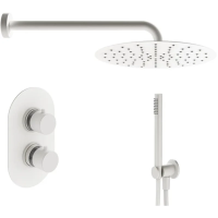 Душевой комплект Plumberia Selection IXO KITXOT18BOKING 300 мм, с термостатом, белый матовый