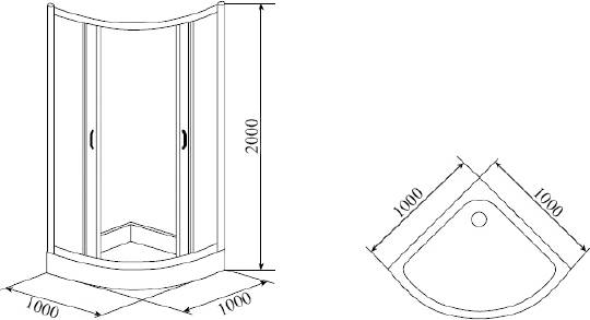 душевой уголок timo tl 100x100 tl-1101r профиль хром стекло прозрачное с рисунком