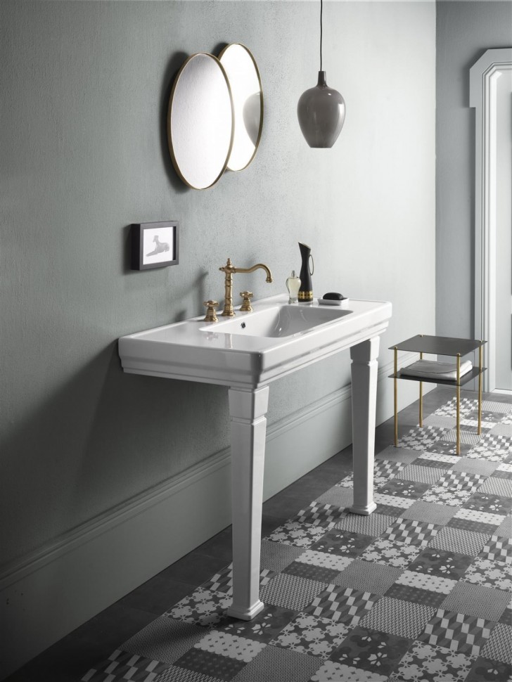 Раковина GSI Classic 8723111 С пьедесталом;подвесная, 105x54 см, цвет Bianco lucido