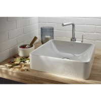 Раковина Jacob Delafon Vox EVG102-PT6 накладная, логотип 1930, 40x40 см, белая