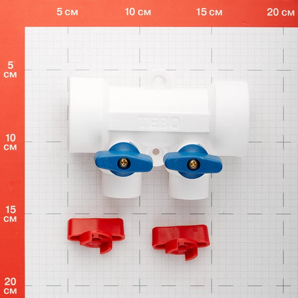 коллектор полипропиленовый tebo 40 мм х 2 выхода 20 мм (trd0000025515)
