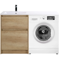 Тумба с раковиной Rovere Nebrasca Nature 120,3 см BelBagno Kraft KRAFT-LVD-580/1200-2C-PIA-RNN + BB1200/480-LV-MR-L