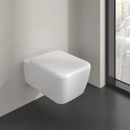 унитаз подвесной villeroy&boch skyla 4682cl01 с сиденьем микролифт, цвет альпийский белый