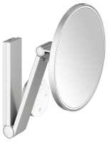 Косметическое зеркало Keuco iLook Move 17612 с подсветкой, настенное, с увеличением, нержавеющая сталь finish, с сенсорной панелью