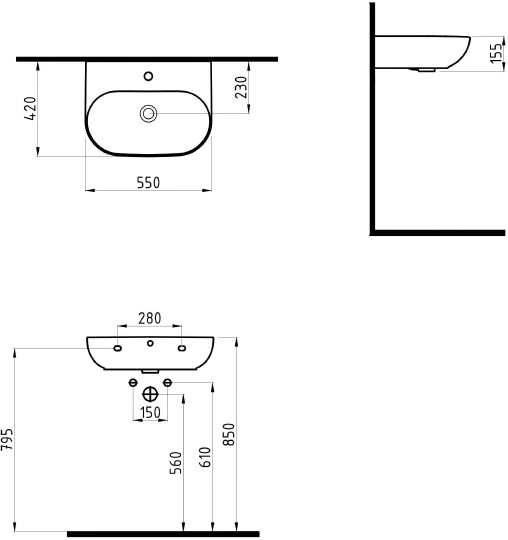 раковина накладная 55 см bien vokha mdls055001fd1b7000 черная матовая