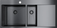 Мойка кухонная Omoikiri Akisame 100-2-GM-L вороненая сталь