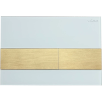 Кнопка смыва Cezares Lux LUX-GB-1-BORO для инсталляции, белый/золотой матовый