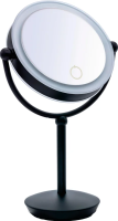 Косметическое зеркало Ridder Moana О3207510 с подсветкой, настольное, с увеличением, матовое черное