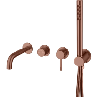 Смеситель для ванны Boheme Uno 464-3-BRB встраиваемый, с душевым гарнитуром, бронза матовая