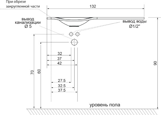 раковина над стиральной машиной цвет и стиль лагуна нф-00007425 132 l