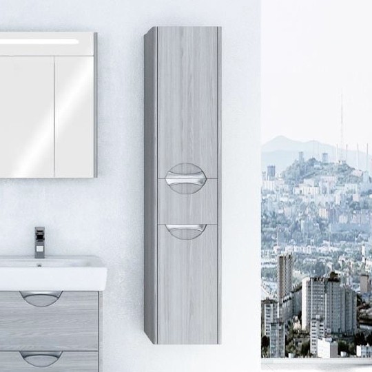 Шкаф-пенал Акватон Сильва R дуб фьорд, с бельевой корзиной 1A215603SIW6R