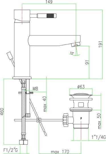 смеситель для раковины fiore xenon 44cr5276