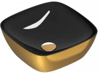 Раковина Catalano Alvea 140APGRLXNO накладная, без отв., 40x40см, черный/золото