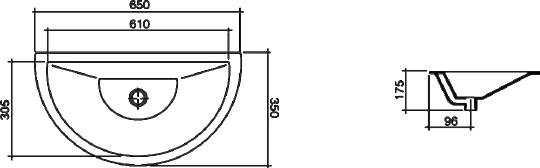 раковина встраиваемая 65 см disegno ceramica fonte fo06535001