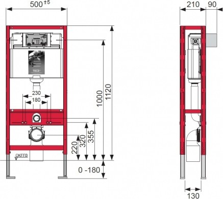 инсталляция для унитаза tece teceprofil 9300093