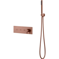 Смеситель для ванны Boheme Fusion 130-SYS-CB встраиваемый, с душевым гарнитуром, медь матовая
