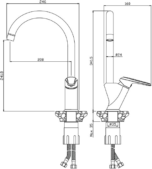 смеситель для кухни olive's vitoria 31430vt