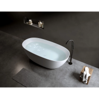 Ванна из литьевого мрамора Timo Satu Solid Surface SATU1450 145x78 см, отдельностоящая, белый матовый