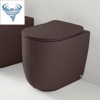 Унитаз безободковый пристенный Kerasan Nolita 531975, Tornado, цвет: Borgogna matt