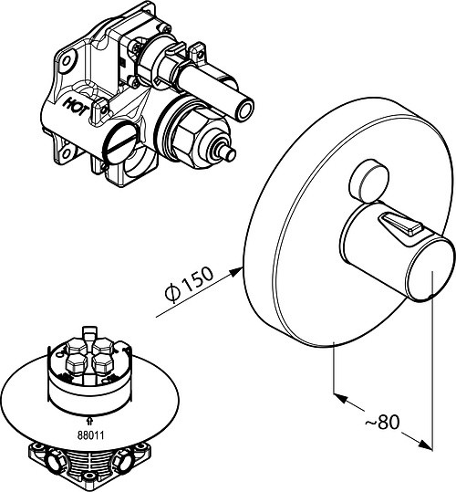 смеситель для душа kludi push 388020538 с термостатом