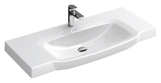 Раковина Villeroy & Boch Sentique 5142A001 подвесная/накладная, 100x52 см, альпийский белый