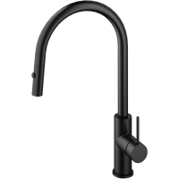 Смеситель для кухни Vincea City VKF-2C1MB с выдвижным изливом, черный матовый