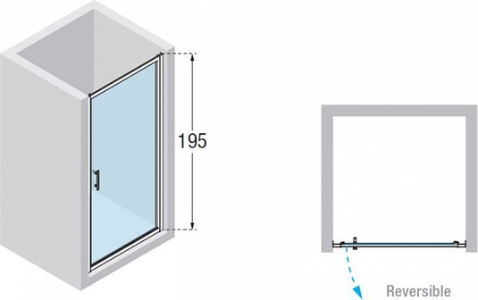 дверь для душевой кабины в нишу novellini zephyros g zephyrg76-1k 76-82 см