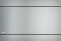 Кнопка для инсталляции AlcaPlast Flat Fun для унитаза, металлическая, Алюминий матовый, клавиши нержавеющая сталь