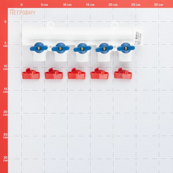 коллектор полипропиленовый tebo 32 мм х 5 выходов 20 мм (trd0000026435)